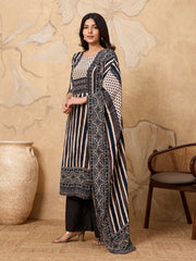 Women Printed Regular Sequinned Silk Crepe Kurta with Palazzos & With Dupatta