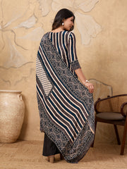 Women Printed Regular Sequinned Silk Crepe Kurta with Palazzos & With Dupatta