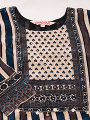 Women Printed Regular Sequinned Silk Crepe Kurta with Palazzos & With Dupatta