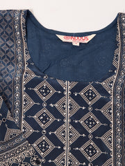 Women Printed Regular Silk Crepe Kurta with Palazzos & With Dupatta