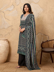 Women Ethnic Motifs Printed Regular Silk Crepe Kurta with Palazzos & With Dupatta