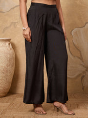 Women Ethnic Motifs Printed Regular Silk Crepe Kurta with Palazzos & With Dupatta