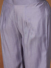 Women Ethnic Motifs Embroidered Regular Thread Work Chanderi Cotton Kurta with Trousers & With Dupatta