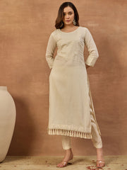 Women Ethnic Motifs Regular Sequinned Kurta with Trousers & With Dupatta