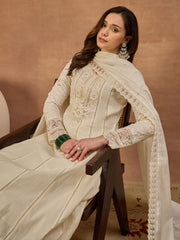 Women Floral Thread Embroidered Anarkali Kurta & Trouser with Dupatta