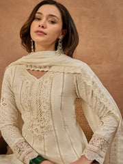 Women Floral Thread Embroidered Anarkali Kurta & Trouser with Dupatta