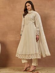 Women Floral Thread Embroidered Anarkali Kurta & Trouser with Dupatta