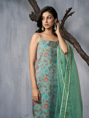 Women Floral Printed Regular Kurta with Trousers & With Dupatta