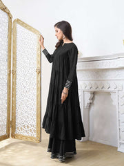 A-Line Tiered Gotta Patti Kurta With Palazzo