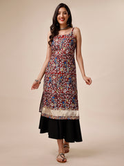 Women Floral Printed Gotta Patti Floral Kurta