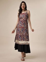 Women Floral Printed Gotta Patti Floral Kurta