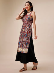 Women Floral Printed Gotta Patti Floral Kurta