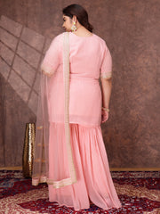 Women Ethnic Motifs Embroidered Regular Kurta & Sharara With Dupatta