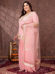 Women Ethnic Motifs Embroidered Regular Kurta & Sharara With Dupatta