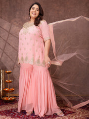 Women Ethnic Motifs Embroidered Regular Kurta & Sharara With Dupatta