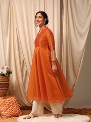 Rust Women Anarkali Kurta