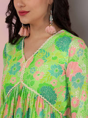 Floral Printed V-Neck Top With Palazzo Co-Ords