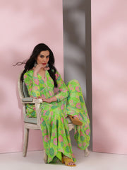 Embroidered V-Neck Top & Trousers Co-Ords