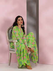 Embroidered V-Neck Top & Trousers Co-Ords