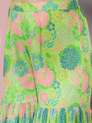 Floral Printed V-Neck Top With Palazzo Co-Ords