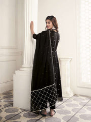Women Floral Embroidered Empire Thread Work Kurta with Trousers & With Dupatta