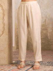 Women Floral Embroidered Round Neck Anarkali Kurta With Trousers & Dupatta