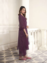 Women Floral Embroidered Regular Thread Work Kurta with Trousers & With Dupatta