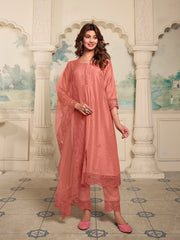 Women Floral Embroidered Regular Thread Work Kurta with Trousers & With Dupatta