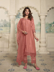 Women Floral Embroidered Regular Thread Work Kurta with Trousers & With Dupatta