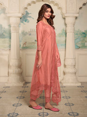 Women Floral Embroidered Regular Thread Work Kurta with Trousers & With Dupatta