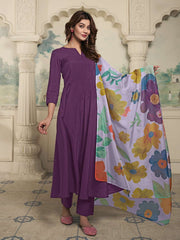 Women Regular Kurta with Trousers & With Dupatta