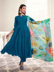 Women Regular Kurta with Trousers & With Dupatta