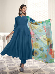 Women Regular Kurta with Trousers & With Dupatta