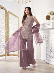 Women Paisley Embroidered Regular Thread Work Kurta with Palazzos & With Dupatta
