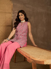 Zari Embroidered Top With Palazzos Co-ords