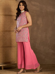 Zari Embroidered Top With Palazzos Co-ords
