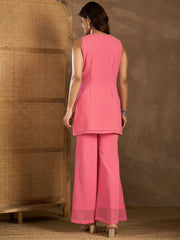 Zari Embroidered Top With Palazzos Co-ords