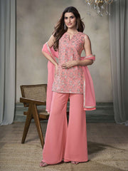 Women Paisley Embroidered Regular Thread Work Kurta with Sharara & With Dupatta