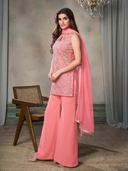 Women Paisley Embroidered Regular Thread Work Kurta with Sharara & With Dupatta