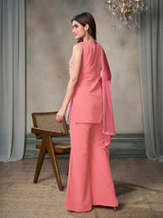 Women Paisley Embroidered Regular Thread Work Kurta with Sharara & With Dupatta