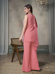 Women Paisley Embroidered Regular Thread Work Kurta with Sharara & With Dupatta