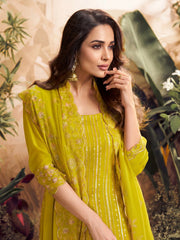 Women Floral Embroidered Regular Kurta with Palazzos & With Dupatta