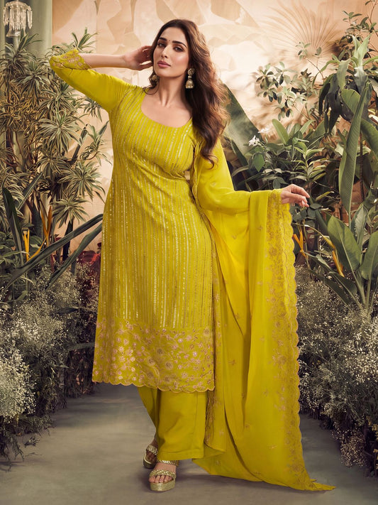 Women Floral Embroidered Regular Kurta with Palazzos & With Dupatta