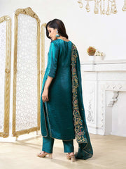 Women Floral Yoke Design Regular Kurta with Trousers & With Dupatta