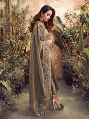 Women Floral Embroidered Regular Kurta with Trousers & With Dupatta