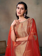 Women Ethnic Motifs Regular Kurta with Trousers & With Dupatta