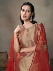 Women Ethnic Motifs Regular Kurta with Trousers & With Dupatta