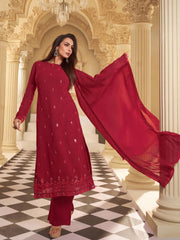 Women Ethnic Motifs Embroidered Regular Sequinned Kurta with Palazzos & With Dupatta