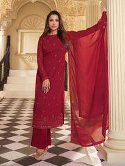 Women Ethnic Motifs Embroidered Regular Sequinned Kurta with Palazzos & With Dupatta