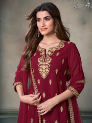Women Floral Embroidered Regular Kurta with Sharara & With Dupatta